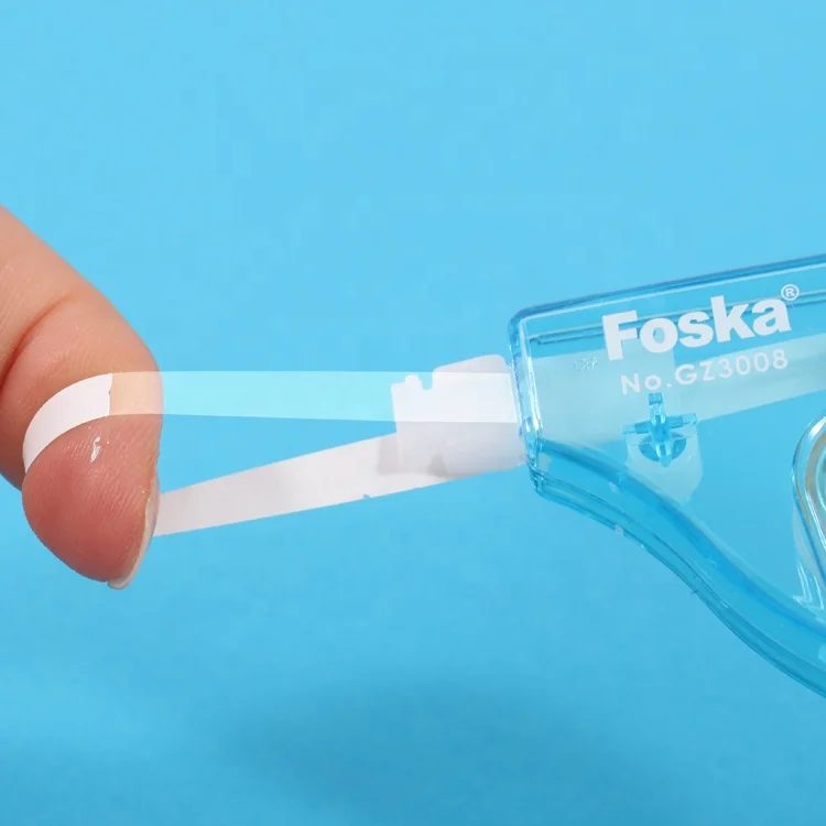 Foska Factory Wholesale Cost-Effective Stationery Corrector Popular Durable Transparent Correction Tape with 5 mm Tape Width