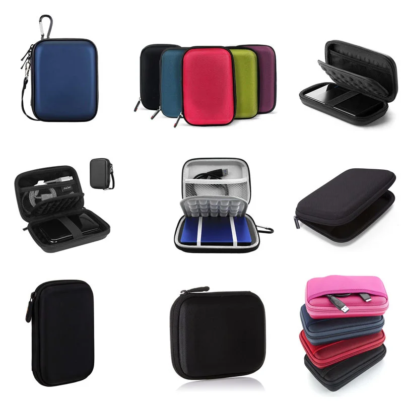 External Hard Drive Case Bag Travel Organizer Waterproof Hard Disk Store Case EVA Carrying Case For External Hard Drive