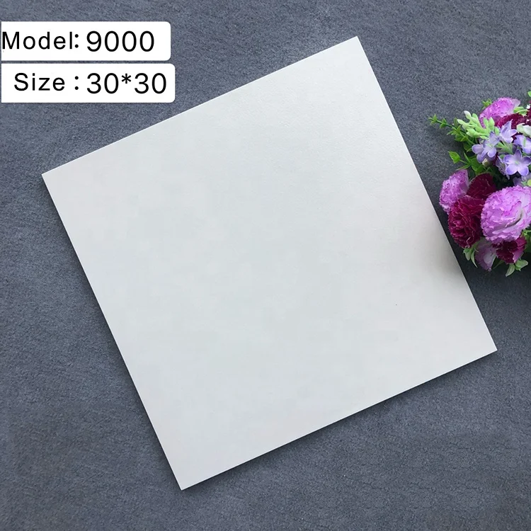 
300*300MM small size full-body floor tiles, porcelain pure white polished glazed indoor marble pattern anti-ancient matching til 