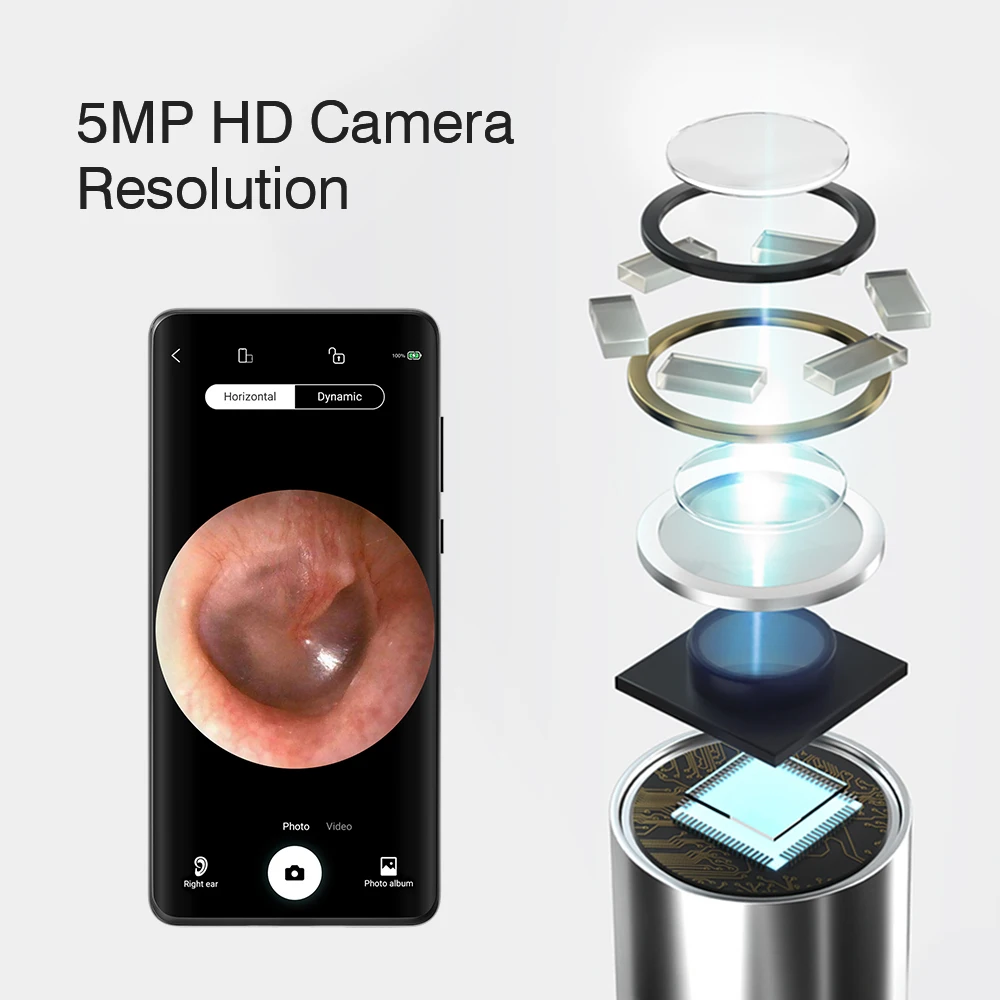 5 Million Pixels 1080P HD Ear Endoscope 4.0mm Camera Diameter Visual  Camera  Electric Earwax Remover visual ear pick