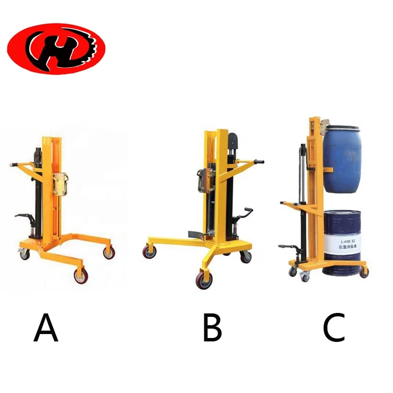 oil drum  manual hydraulic lifter drum lifting stacking hand truck