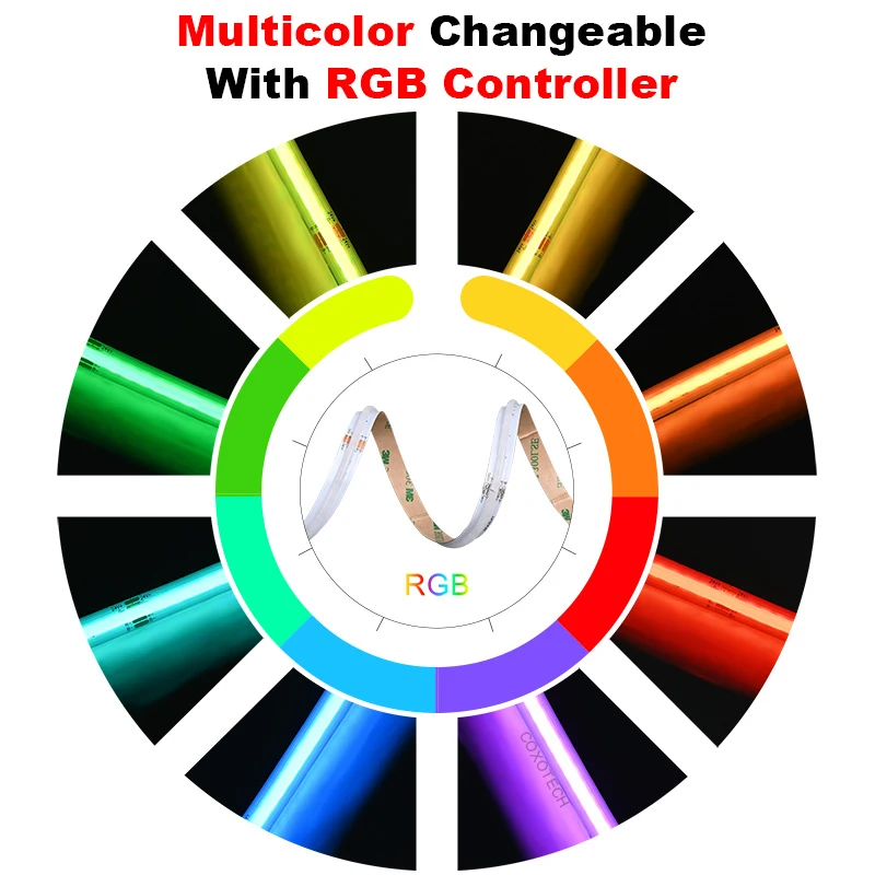 Rgb cob светодиодные полосы света 3 года гарантии ce rohs 15 Вт rgbw Пульт дистанционного управления 12 В