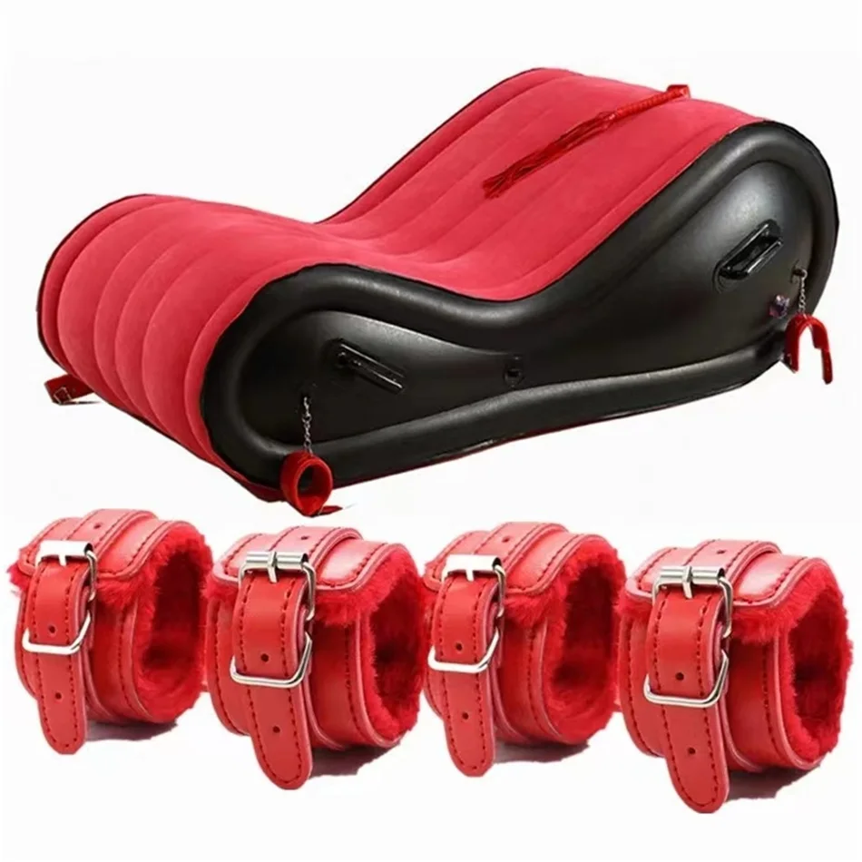 Multifunction Inflatable Bed Sofa For Travel Beach Chaise Fold Bedroom Sex Furniture ArmChair Velvet PVC Leather Bed Frames