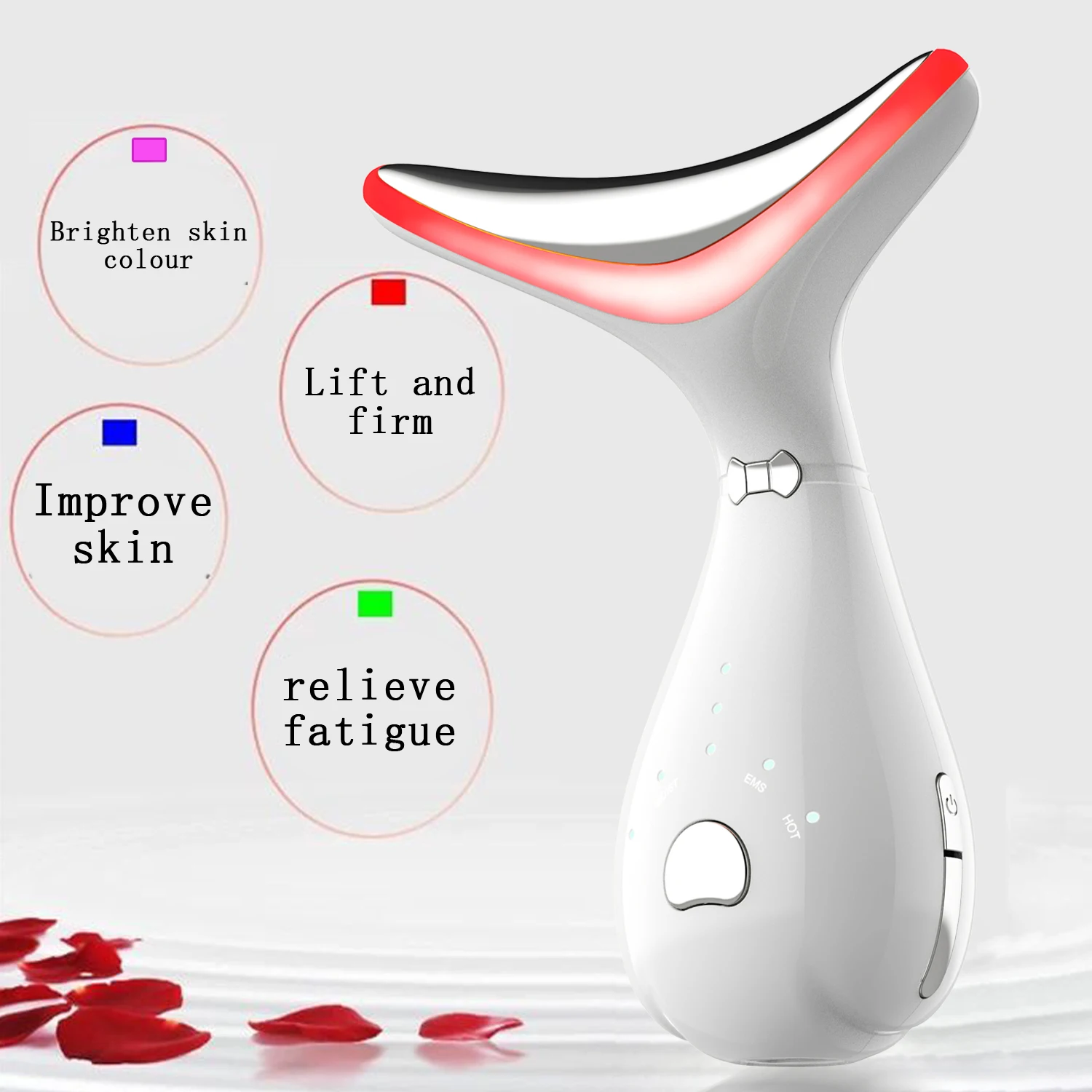 Smart red light therapy neck face massager with led light health neck beauty massager for face neck