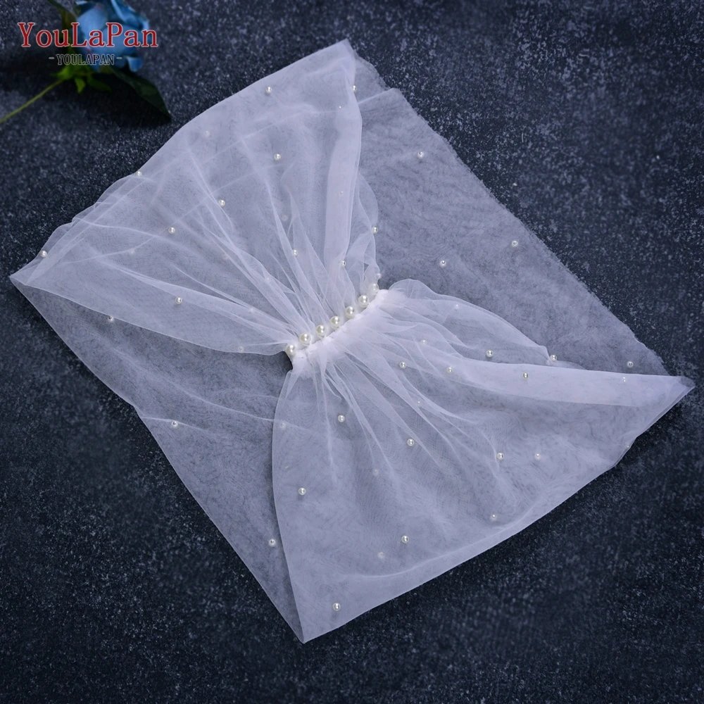 YouLaPan VG73 Ladies Soft Mesh Pearl Shoulder Decoration Party Accessories Bridal Dress Off Shoulder Tube Top Bolero