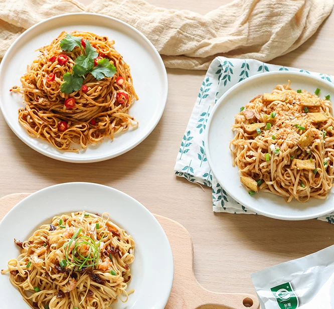 OEM factory food organic longlife halal Peanut Butter Scallion Oil Spicy Instant Bag Non-Fried Ramen Noodles With Seasoning