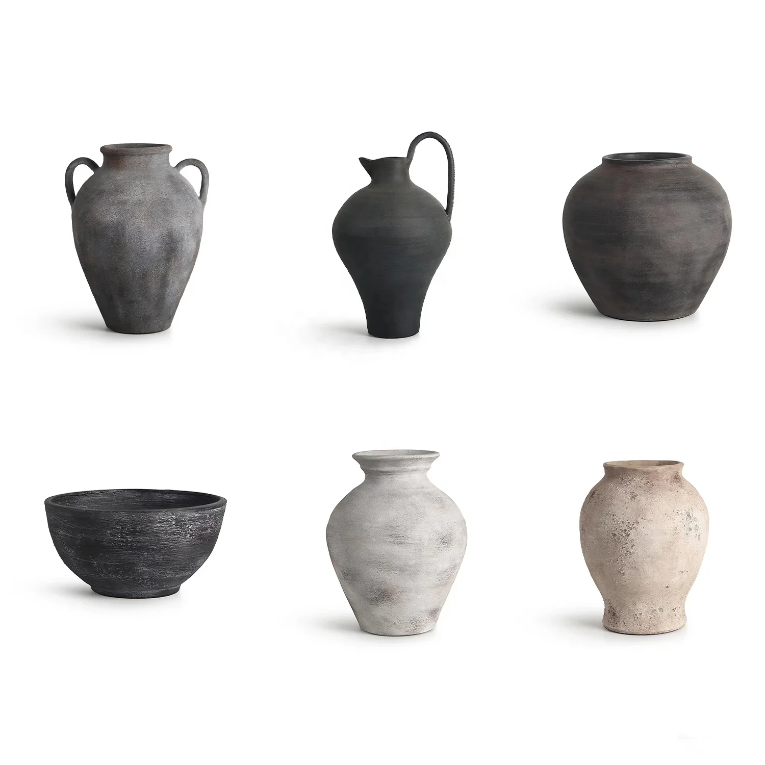 Creative factory ceramic decoration matte frosted decoration minimalist decoration custom ceramic black vase