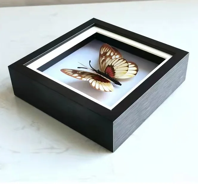 Оптовая продажа пользовательский размер простой современный 3D теневая коробка черный золотой алюминиевый сплав фоторамки