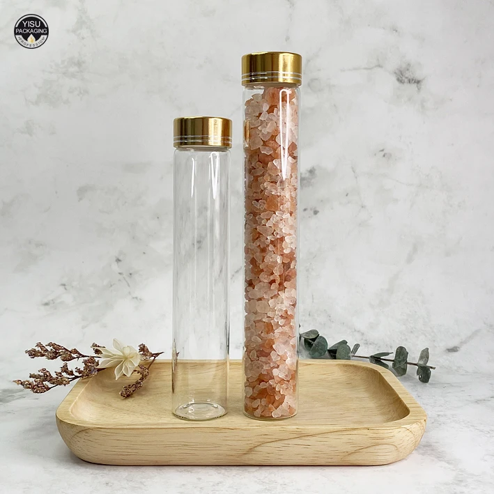 Custom Glass test tube 30*200 mm 20*200 mm large size Vanilla packaging tube with screw aluminium caps