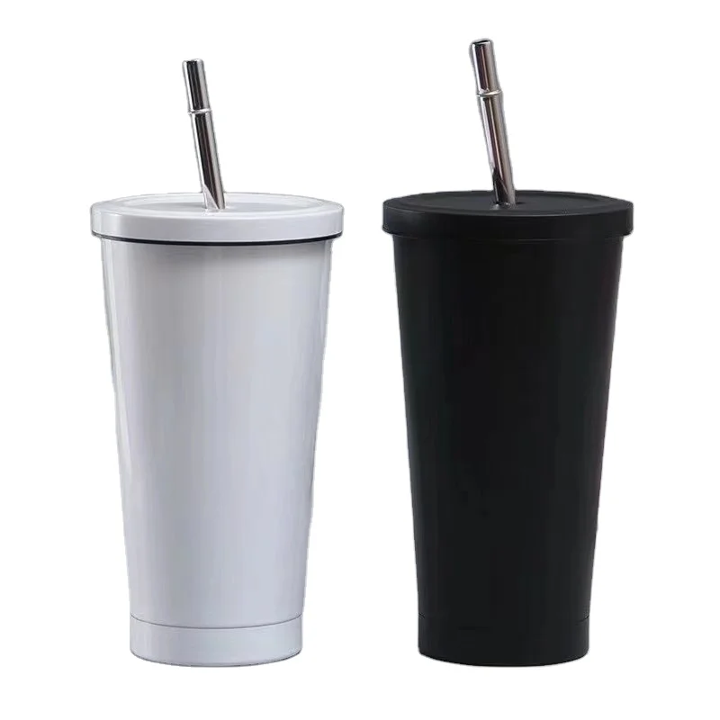 Поставщики 500ml таможня вакуумная фляга кофейная кружка изготовленная на заказ чашка из нержавеющей стали с трубочкой