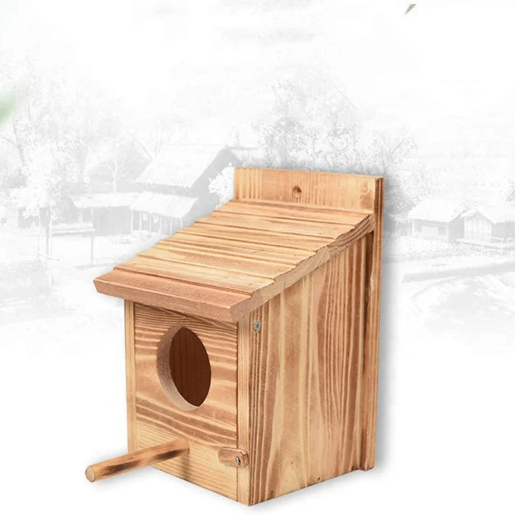 wooden bird house nests box balcony garden ornament decoration retro style outdoor hanging birdhouse for pet parrot pigeon