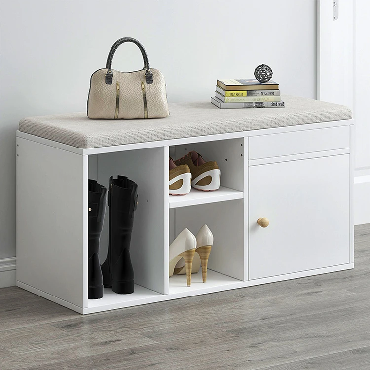 2 яруса деревянный ящик для хранения обуви современного дизайна, деревянный Органайзер шкаф полки для обуви Скамья с дверью