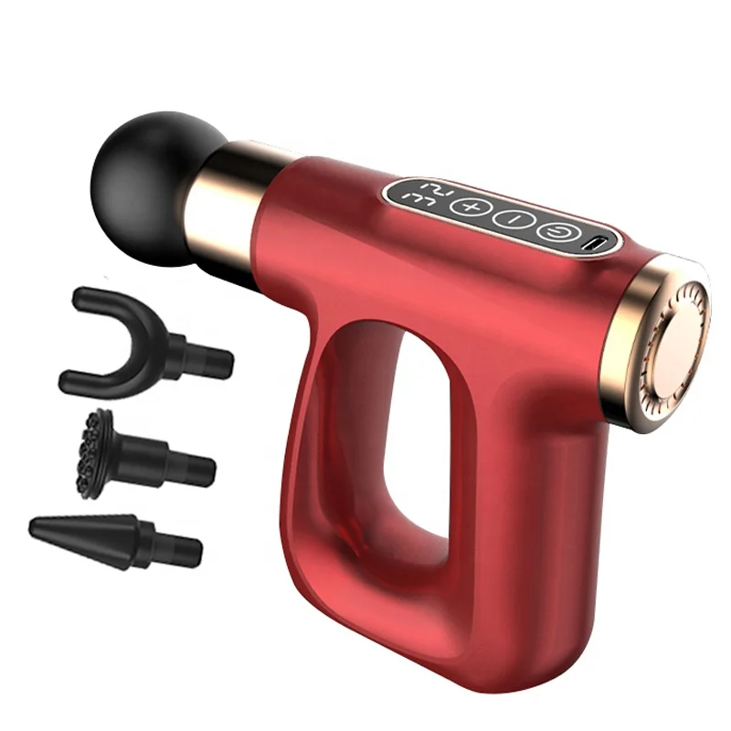 Massage gun triangle with charging dock rotating sport massager deep tissue percussion muscle massage gun for athletes
