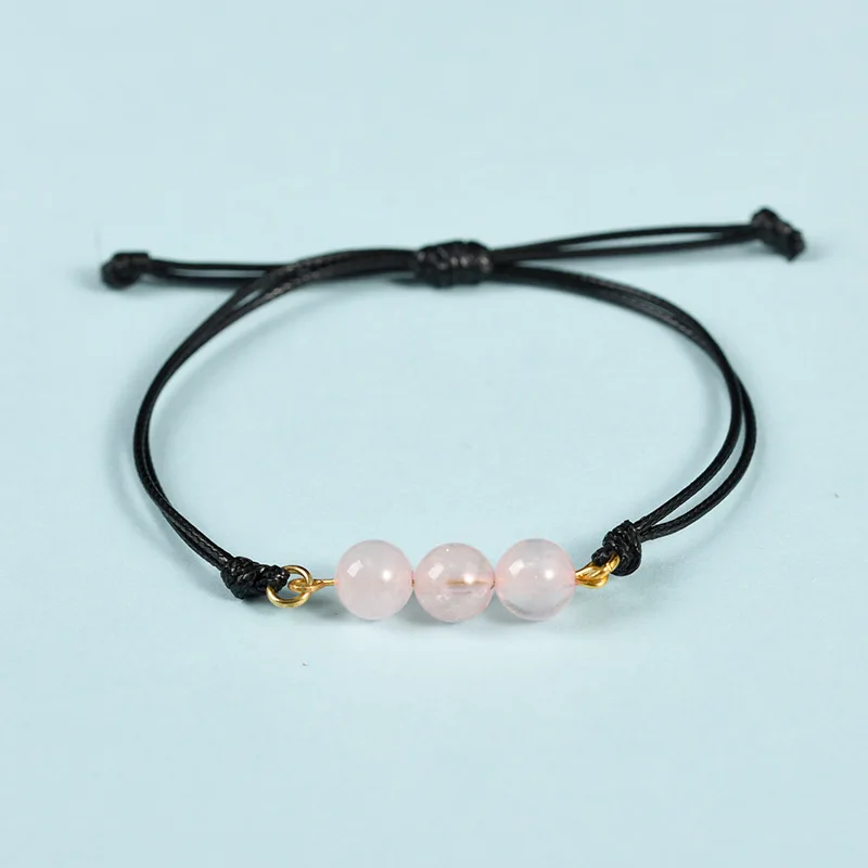 Men Women colorful gemstone Knotted wax cord Bracelets.jpg