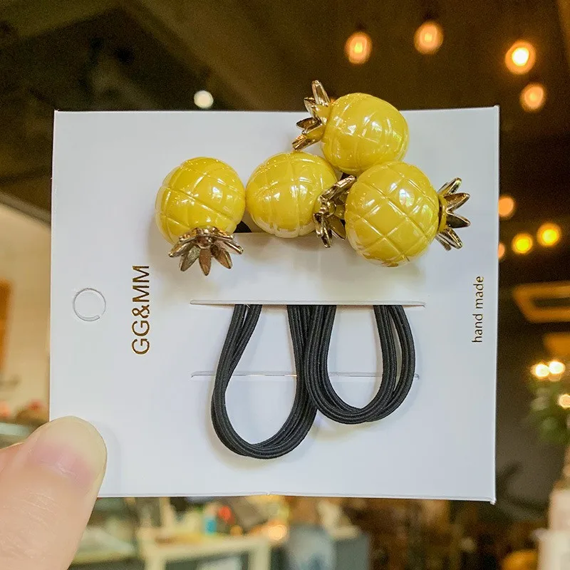 High elastic fruit rubber band hair accessories for kids ponytail cute and beautiful kids accessories