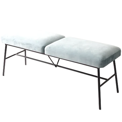 Golden Arts home furniture living room modern velvet metal bench ottoman for two people