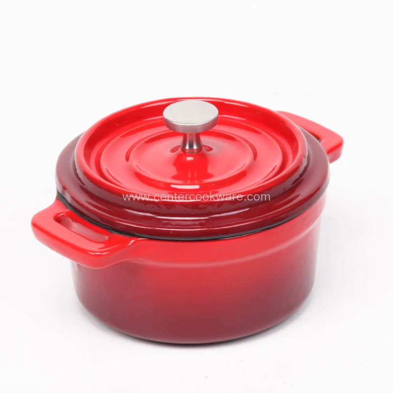 wholesale OEM ODM cookware Kitchen cooker Non Stick Cast Iron Enamel Cooking mini Casserole Stock cocotte soup Pots With Lid