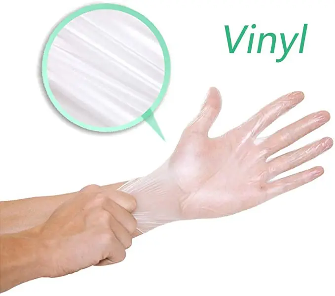 
Wholesale custom trendy blue stretch vinyl gloves pvc ambidextrous white vinyl glove 