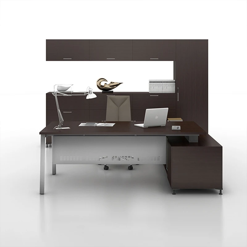 L-Shape Executive Wooden Manager Black Boss Desk Ceo Office Desk
