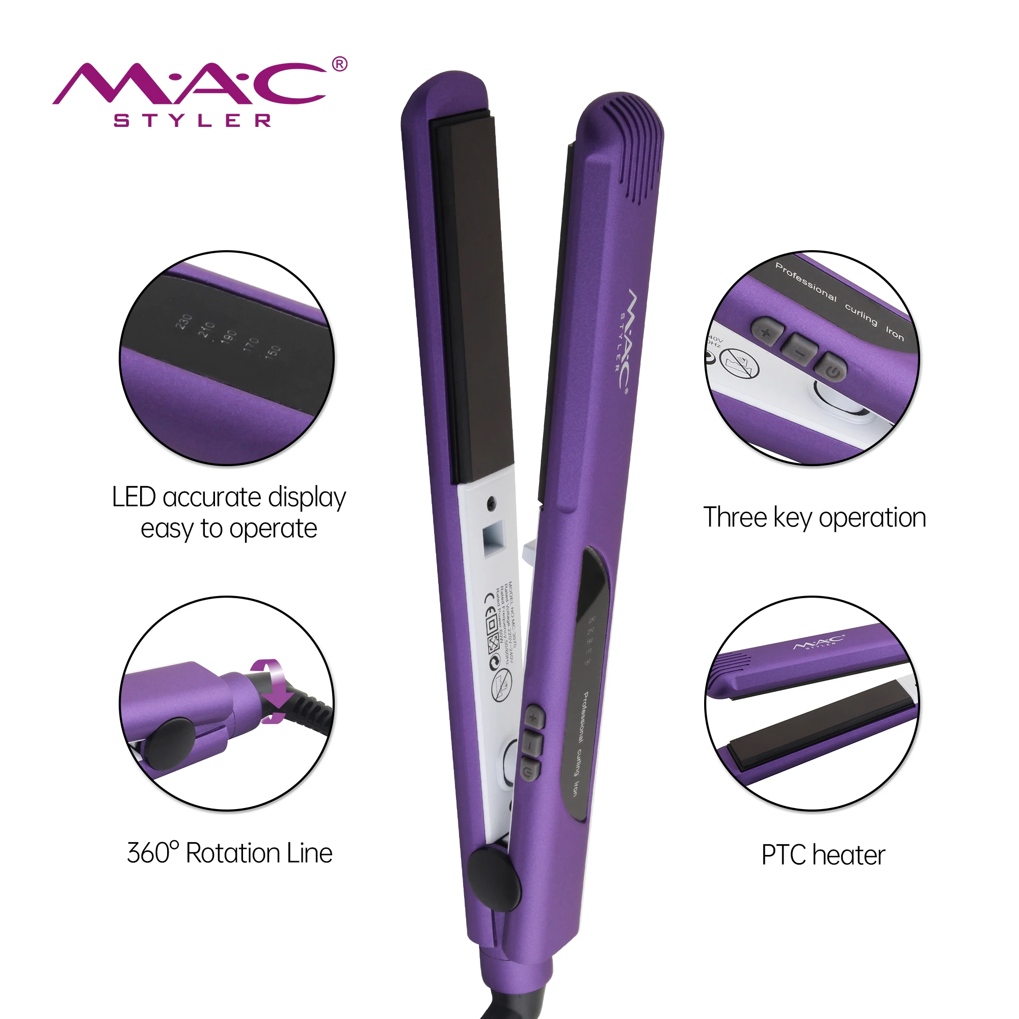 Custom Private Label Professional  Flat Iron Hair Straightener Packaging Box