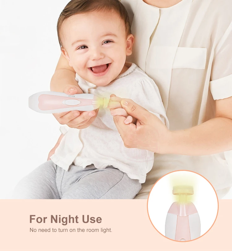 Electric Baby Nail Clipper Cutter Trimmer Scissors Kit Kid Infant Adult Newborn Nail Care Manicure File Drill With Light
