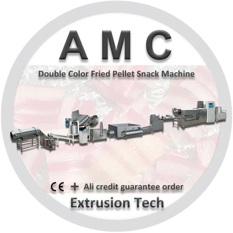 Versatile 700kg/h 800kg/h two color Puff Corn Snack Production Line bicolor Fried Bugles Chips Equipment for Maximum Output