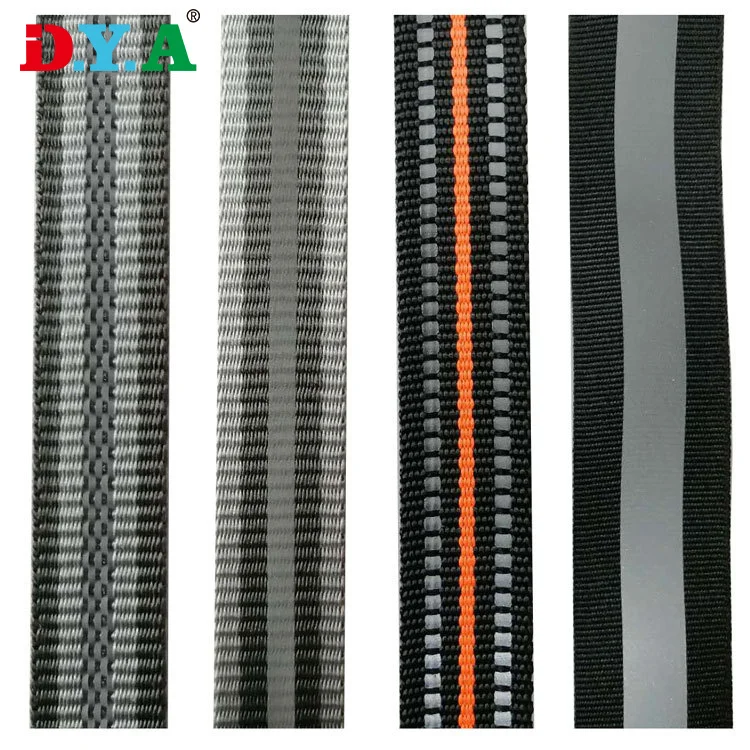 Wholesale Custom Reflective Ribbon Polyester Nylon pp Reflective Webbing for Shoes/bags/garment