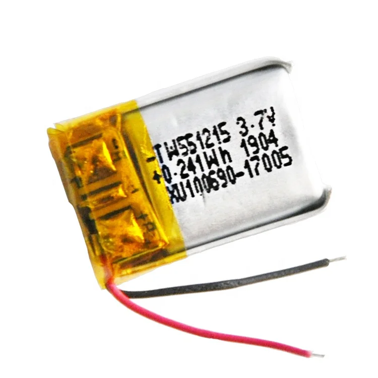 Taiwoo Factory 551215 Li-ion Lipo Battery 65mah Rechargeable 3.7V Silver KC Customized by Customer 500 Times