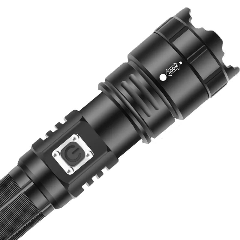 Beam Range Zoomable Rechargeable Hand Lamp Emergency torch Plastic light