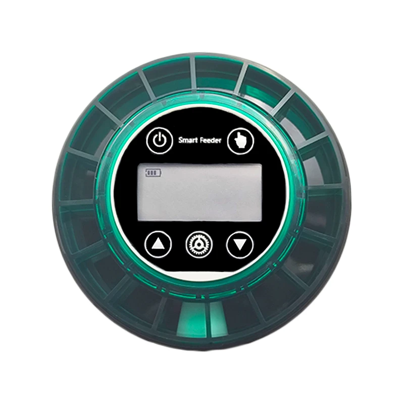 New Popular Rounded Recharge Lithium Automatic Timer Fish Feeder Smart LCD Fish Food Feeder for Aquarium Fish Turtle Tank