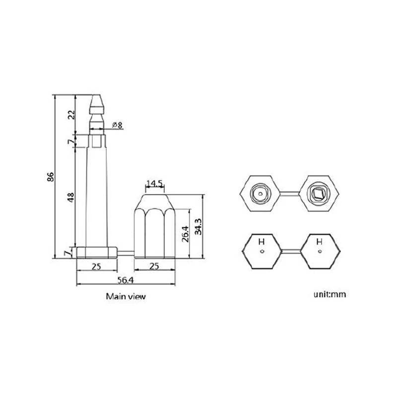 AH-BS106 High security bolt seal customized container bolt lock seal