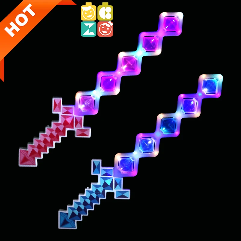 29 LED Plastic Flashing Wave mosaics pixel sword LED Light Up Copper Wire Light Sword toys for Kids LED Light Up Pixel Sword