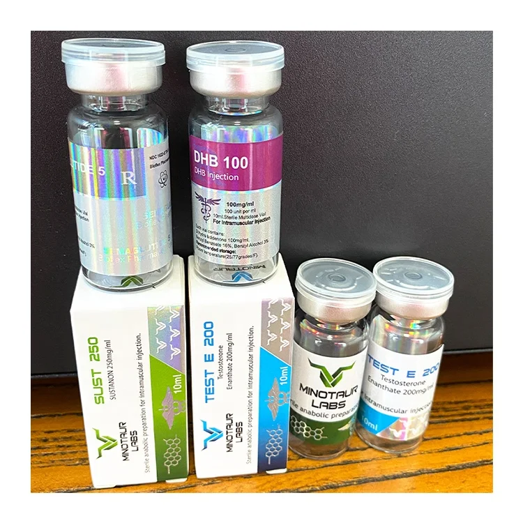 Nice design laser material waterproof glass bottle sticker 10ml vial steroides packaging label and box with custom logo printing