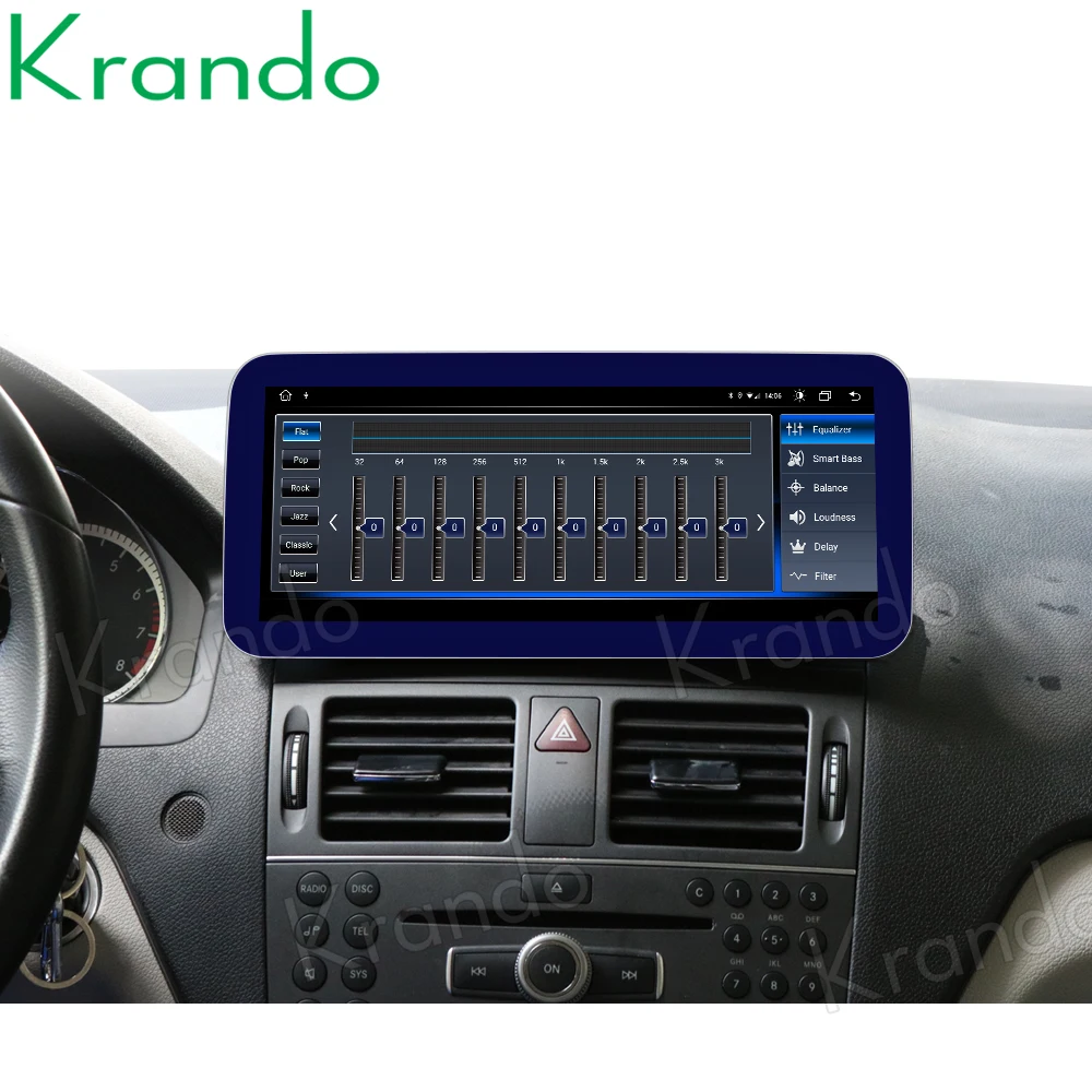  Автомобильная магнитола Krando Android 10 0 25 'Blue Ray 4G 64B аудио GPS для Mercedes BENZ C W204 C180 C200 C220 2008-2014 NTG 4