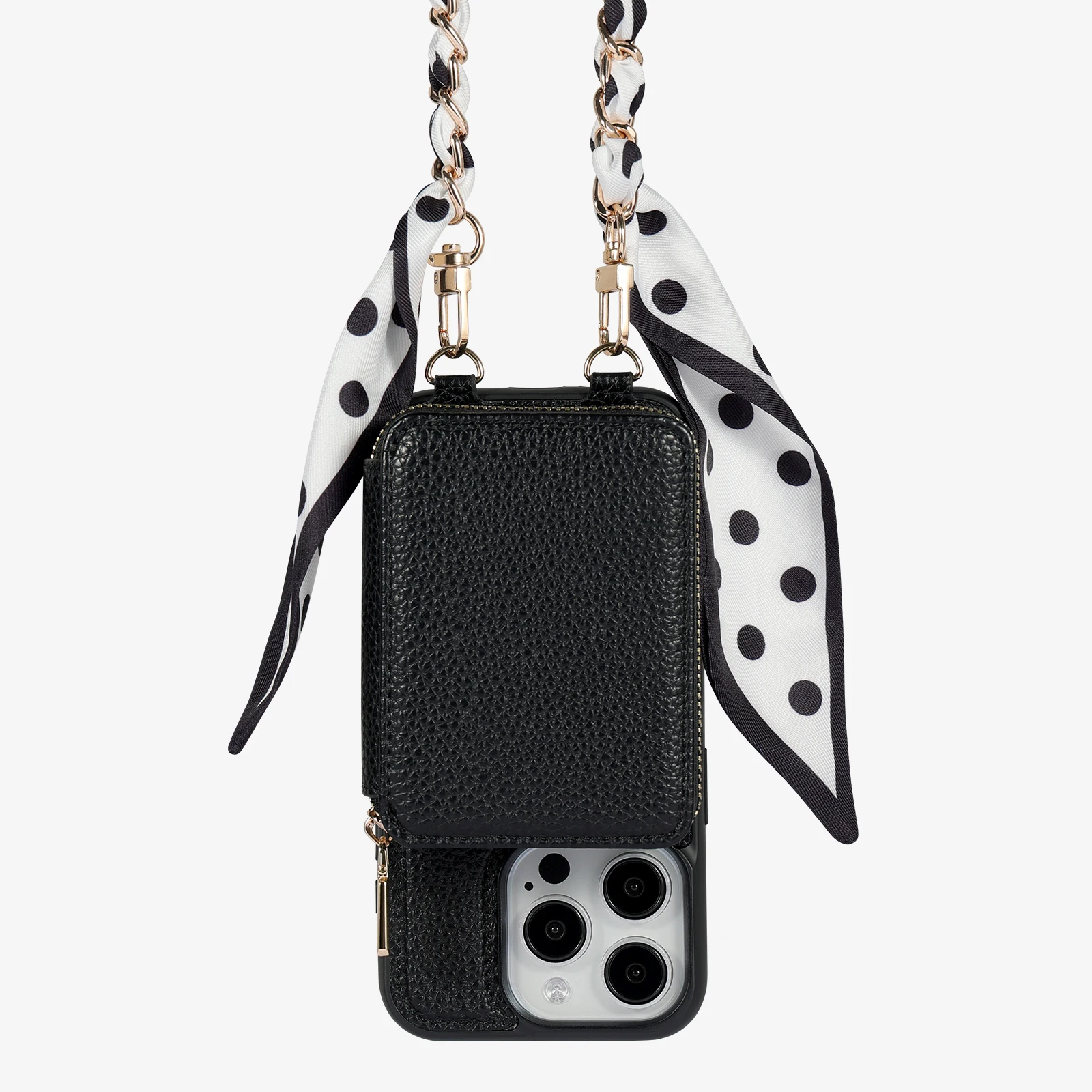 2024 New Leather Cross Body Necklace Strap Cell Phone Bag Case and Stand Wallet For iPhone 15 16 Case Cover With Lanyard Strap