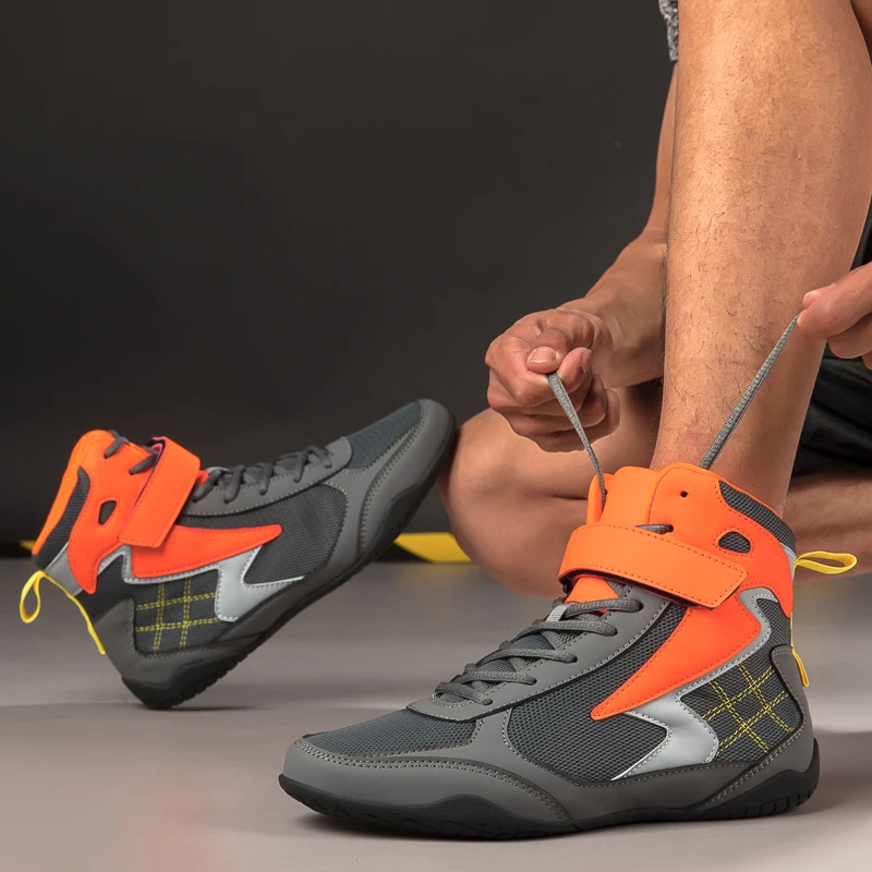 New Style Custom Wrestling Shoe Boxing Shoes Men Mesh Rubber OEM Customized Spring Training shoes Plus size 35-47