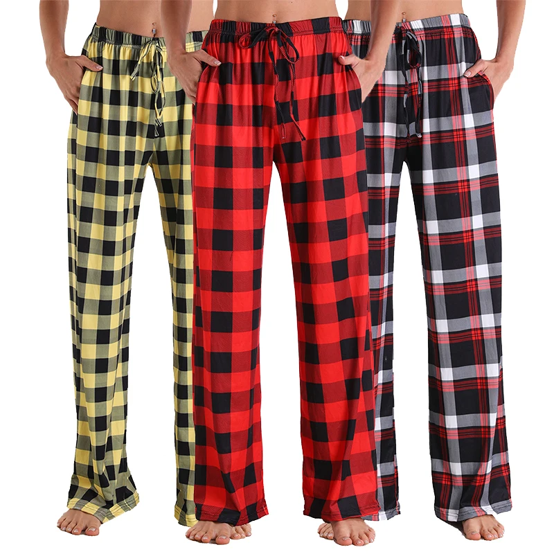 NANTEX Customize Full Length Cotton Red Plaid Sleeping Bottoms Soft Women Pajama Pants Bottom