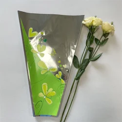 Clear custom printing party activity festival colored grade quality cheapest wholesale flower bouquets sleeves bag packing