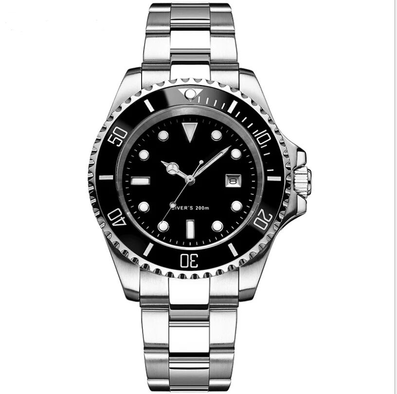 Factory hot selling stainless steel wrist watches luminous transparent case watches for men 20ATM automatic diver watches