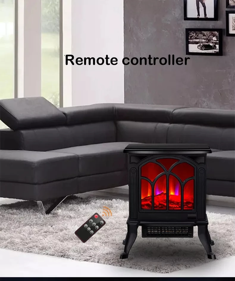 Electric Fireplace Heater Home Simulation Flame Mountain Heater 3D Realistic Flame Effect Fireplace Fan Heater