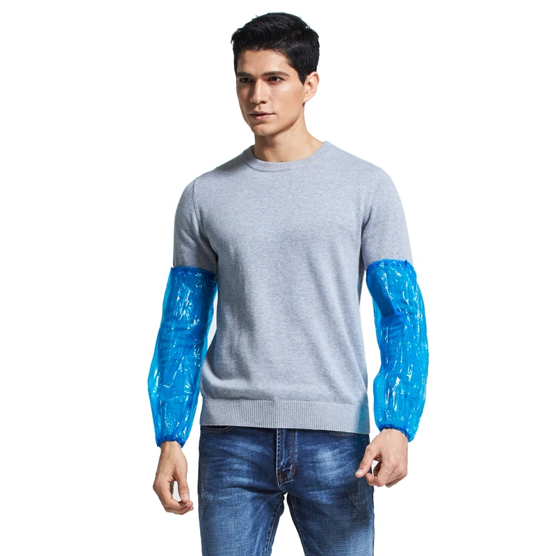 Men Women Disposable Transparent Pe/Cpe Plastic Oversleeve Cover Disposable Arm Sleeve Cover