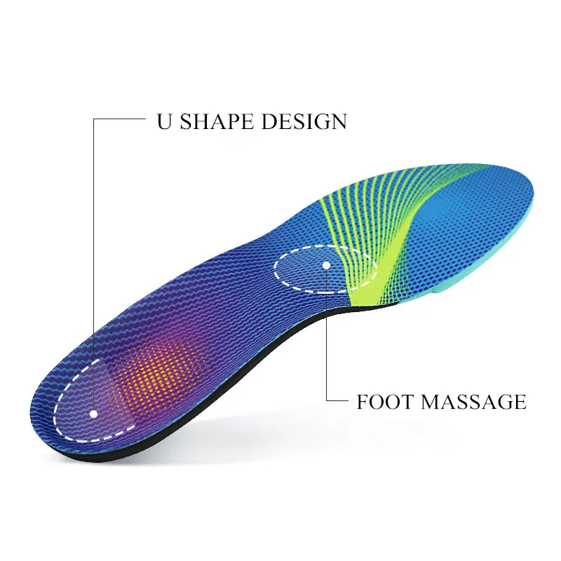 Arch Insoles Correction Shoes Pad Arch Support Orthopedic Insole Men Women Sports Eva Shoes Pad Shock Absorption Running Insoles