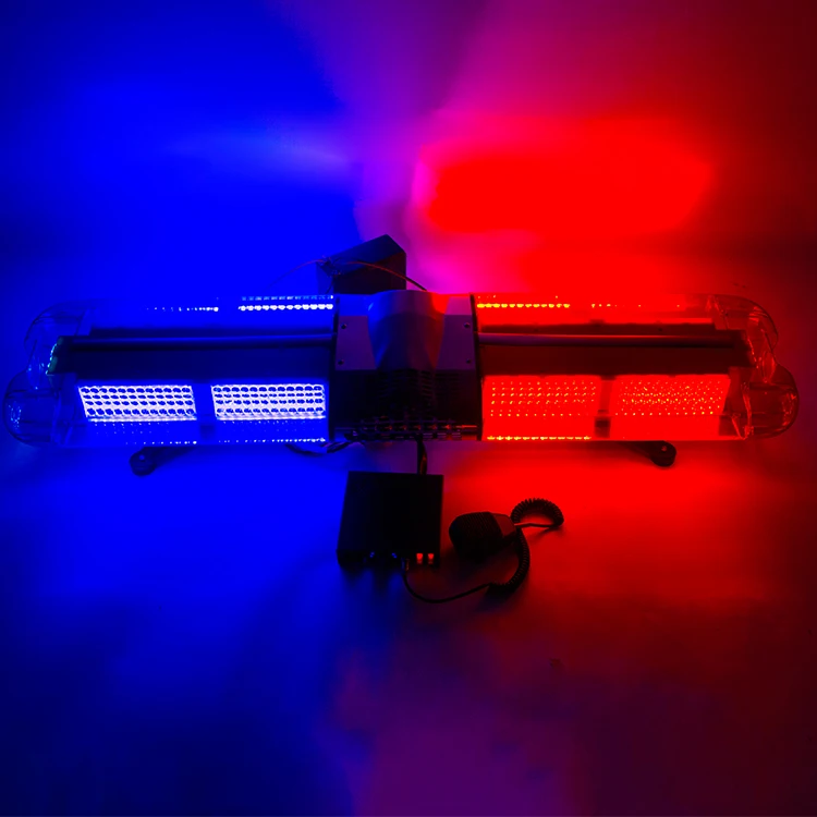 DC12V 120watts revolving smd led police light bar red blue lightbar with alarm speaker