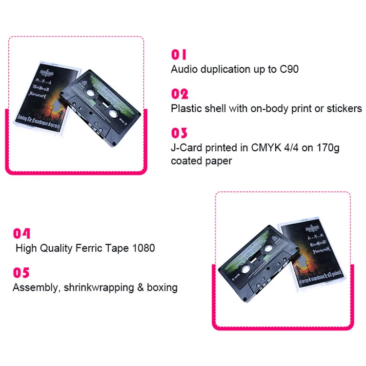 Прямая поставка с завода, дешевая цена, индивидуальная аудиокассета, лента для упаковки