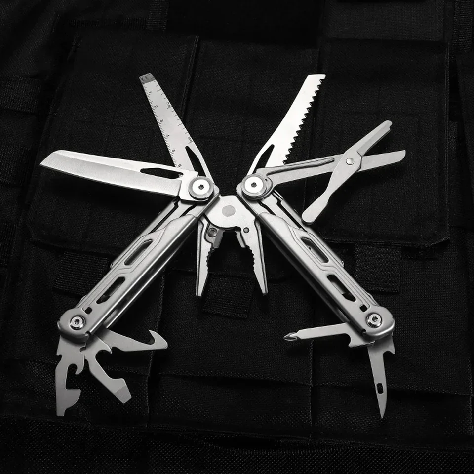 12-in-1 Mini Multi-tool Needle Nose Pliers Pocket Knife Keychain Bottle Opener  EDC Gear And Equipment