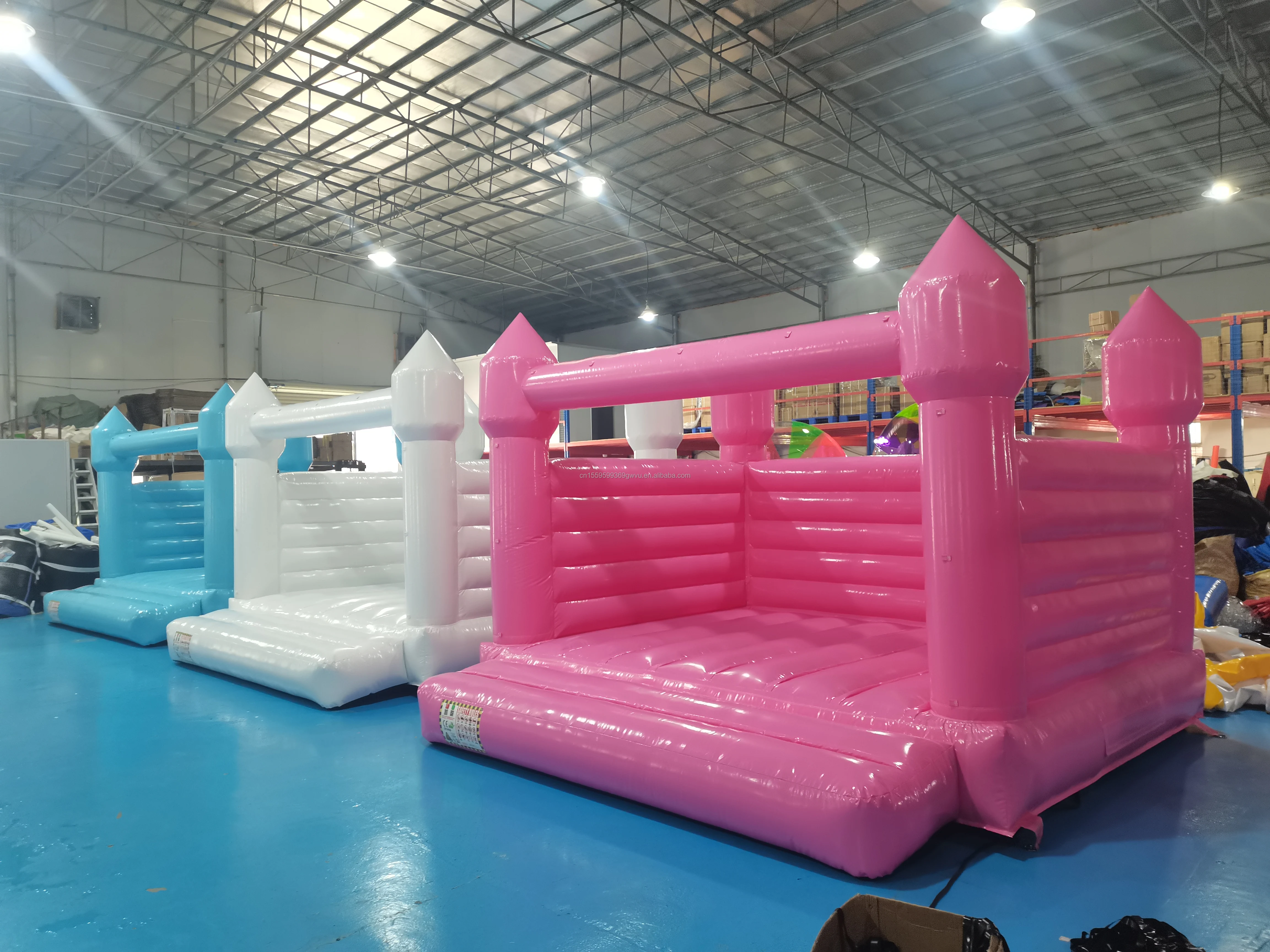 Customizable White Wedding Inflatable Trampoline Rainbow Door PVC Material Garden Kindergarten Daycare Trampoline Park Airport