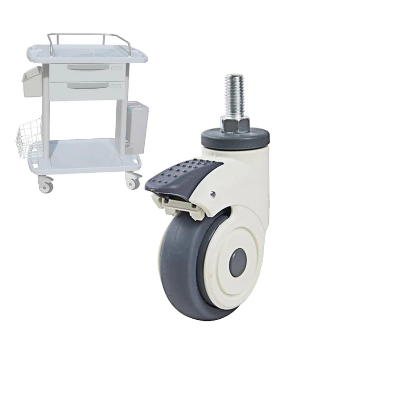 JQ Caster 4inch TPR Wheel Medical Brake Caster Wheels for Hospital Baby Bed