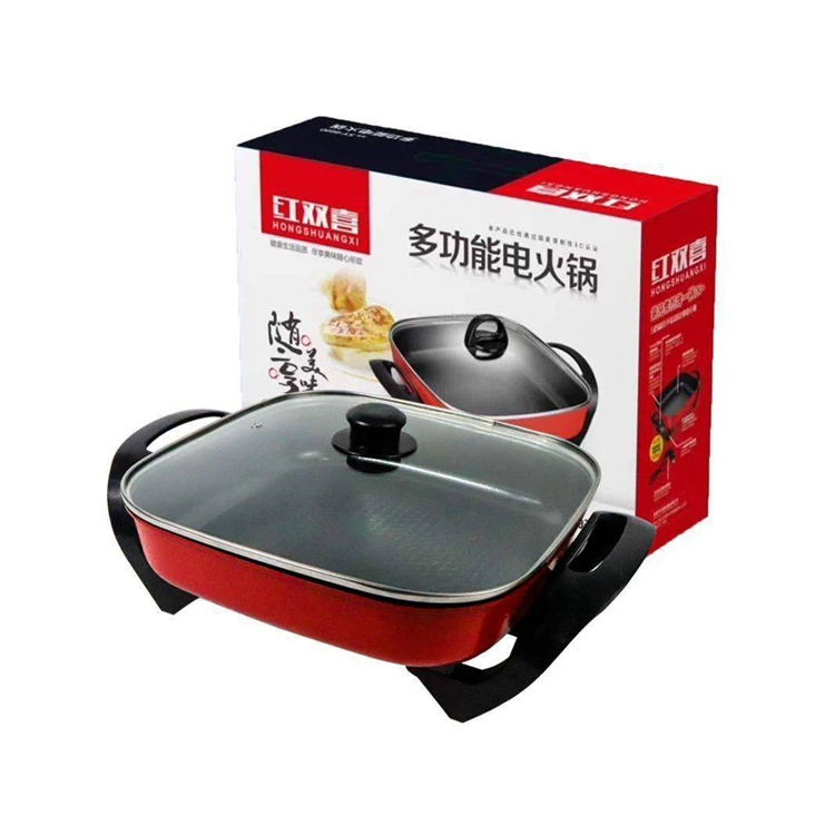 Wholesale portable Korean style square 5L electric cooker healthy kitchen nonstick pot ware electric caldron for dormitory