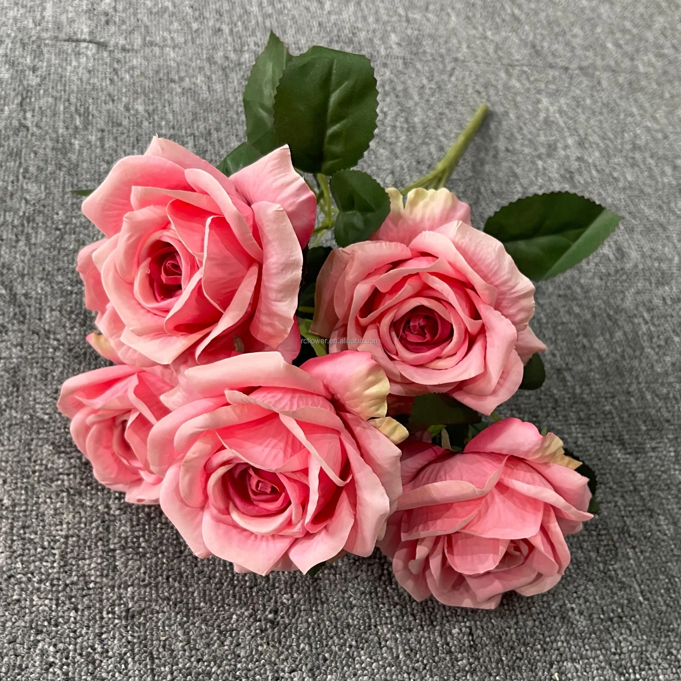 TCF 7 Heads Pink Rose Artificial Flower Bush flowers high quality rose bushes bouquets silk artificial flower decoration rose