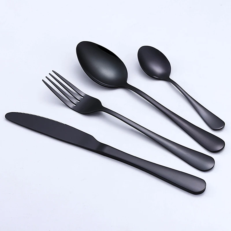 Оптовая продажа 4 шт нож ложка Вилка Роскошная металлическая посуда ложки путешествия винтажные золотые столовые приборы из нержавеющей стали Наборы